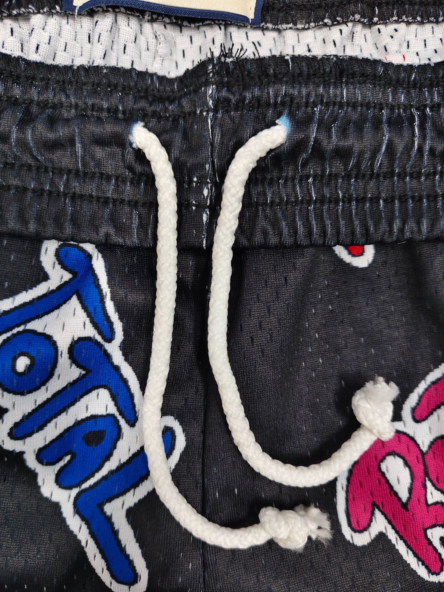 EE Black Graffiti Mesh Sports Shorts for Men