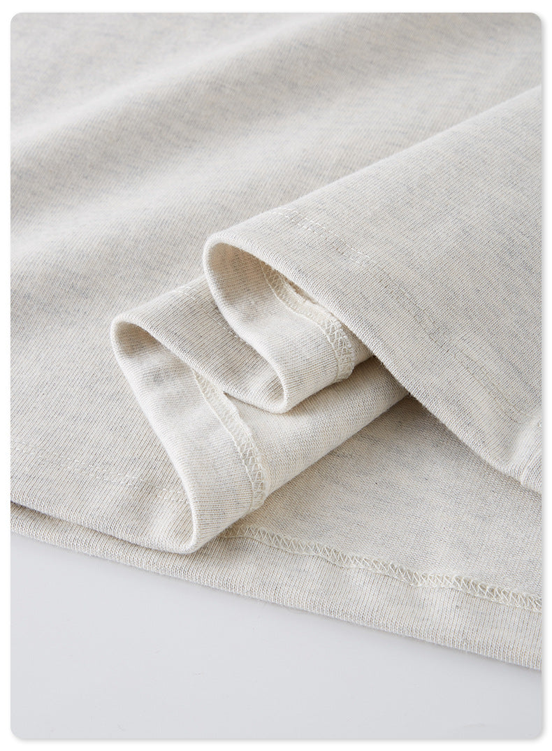 Be Men's 2024 Bashi Cotton T-shirt Heavy Loose Teen Short-Sleeved Men's T Summer Fashion Brand Short Sleeve T-shirt Men's