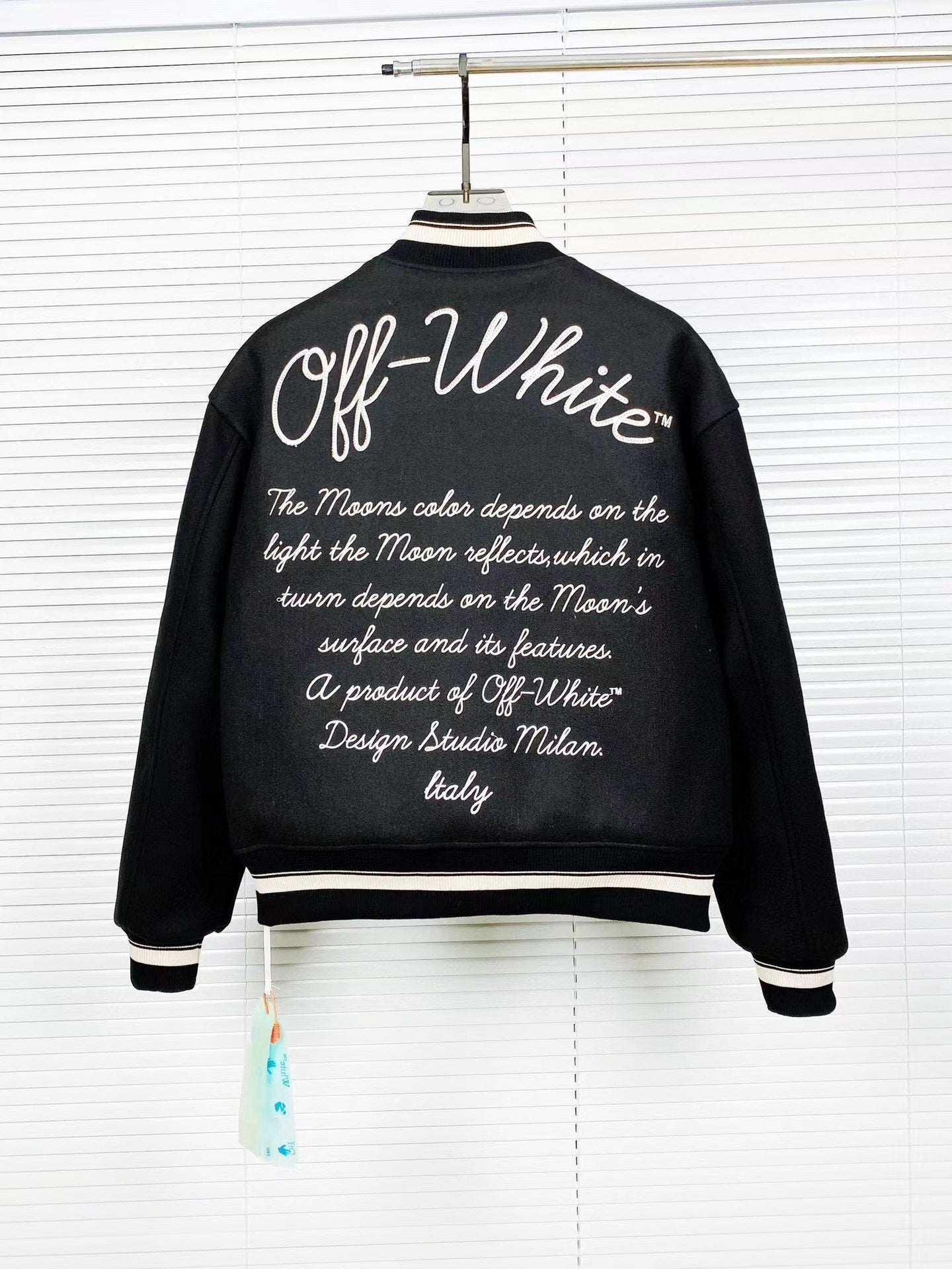 Off-White Patchwork Baseball Jacket Unisex Youth Street Fashion Jacket Coat