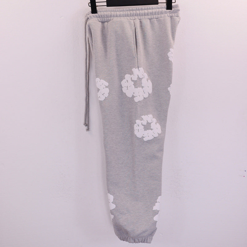 DENIMTEARS Kapok Foam Printed Trendy Brand Sweatshirt and Sweatpants Casual Hoodie Unisex Sports Set