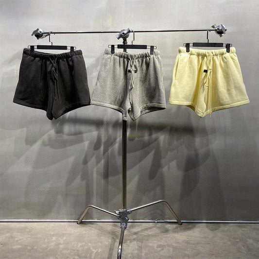 ESS 24ss Fleece Straight Loose Five-Point Sports Casual Pants Fog Shorts