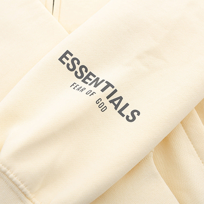 ESS Silicone Letter Zipper with Fleece Lining100% Cotton Hooded Sweater