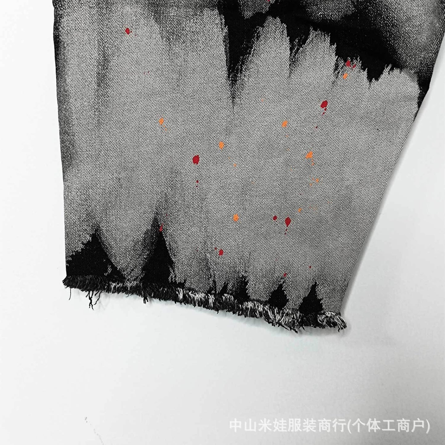 Purple Jeans Splashed Ink Black Jeans