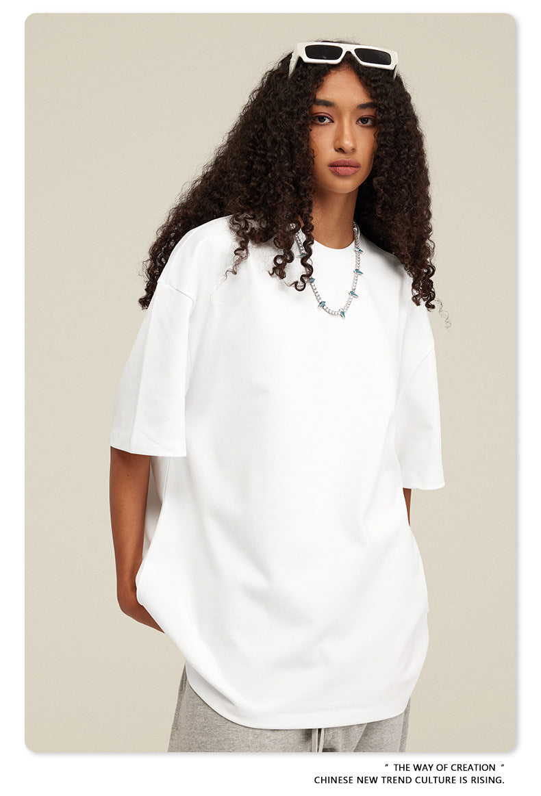 Be Men's 2024 Bashi Cotton T-shirt Heavy Loose Teen Short-Sleeved Men's T Summer Fashion Brand Short Sleeve T-shirt Men's