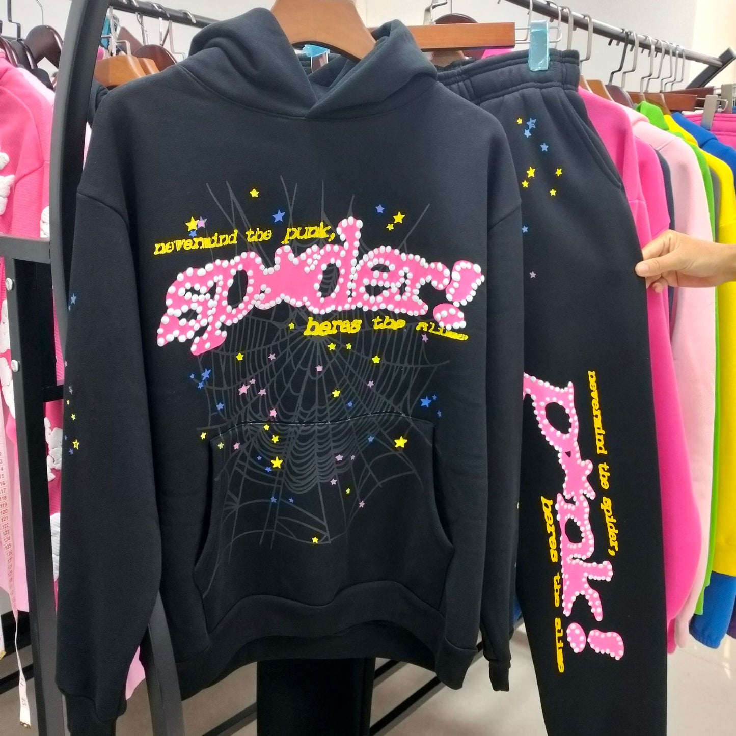 Top 430gsm Sp5der Hoodies 100% Cotton Hoodie for men and women