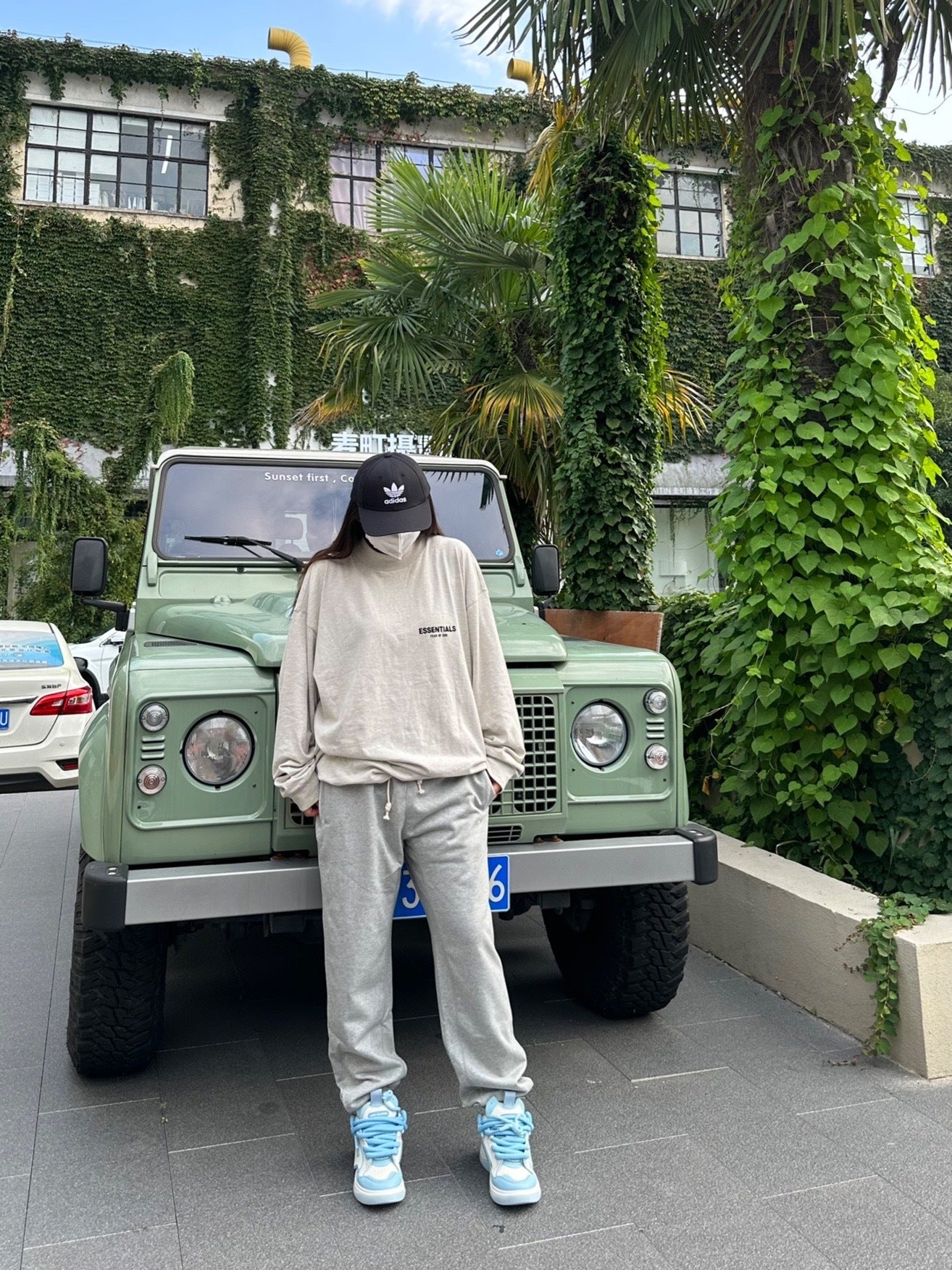 Top Essentials Flocking Letter Crew Neck 100% Cotton Long Sleeve T-shirt Fog Men and Women