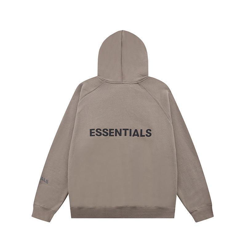 ESS Silicone Letter Zipper with Fleece Lining100% Cotton Hooded Sweater