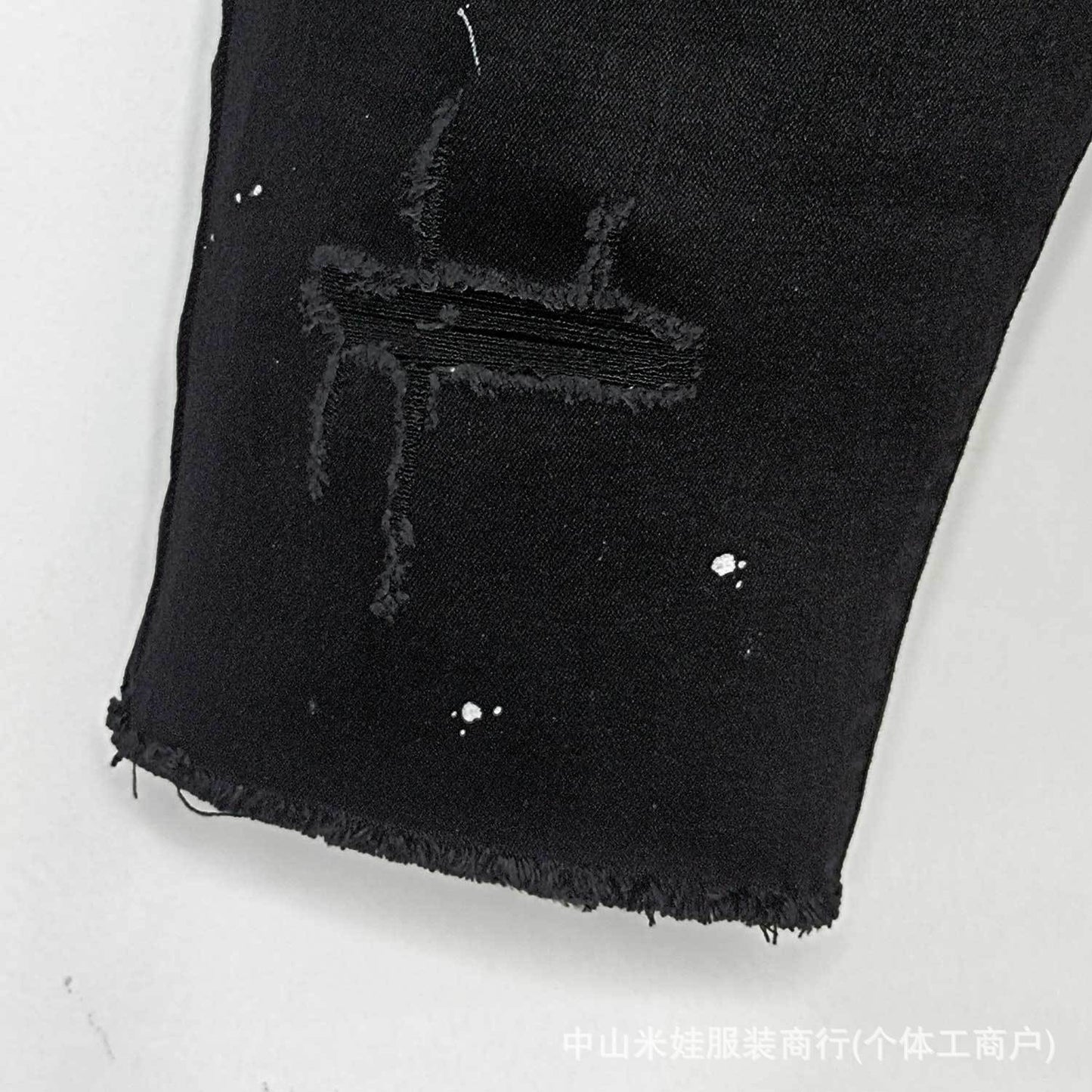 Purple Jeans Men's Distressed Denim Shorts Five-Point Shorts