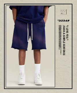 Be Men's 2024 Heavy Fog Teen Fashion Brand Men's Loose Cropped Pants Men's Sports Casual Shorts Summer