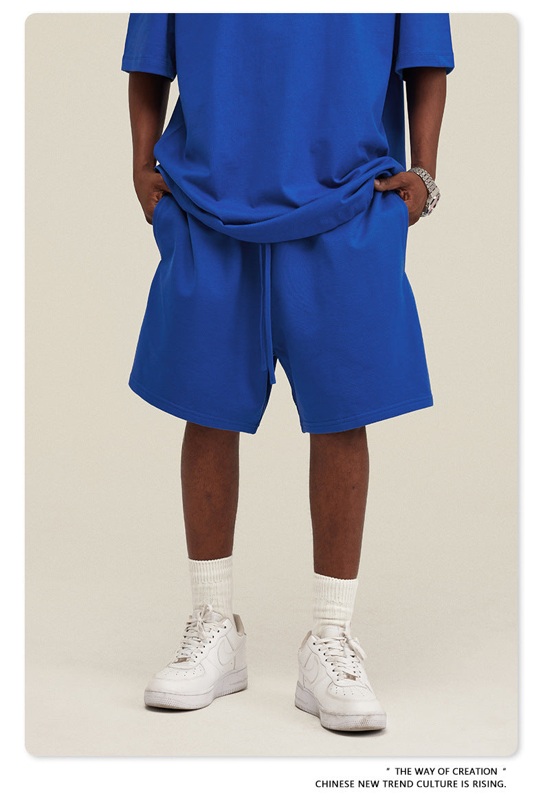 Be Men's 2024 Heavy Fog Teen Fashion Brand Men's Loose Cropped Pants Men's Sports Casual Shorts Summer