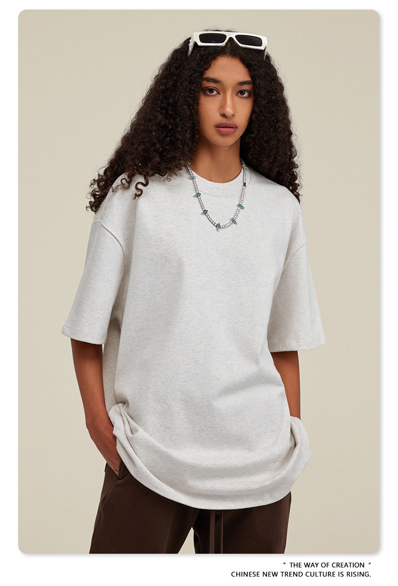 Be Men's 2024 Bashi Cotton T-shirt Heavy Loose Teen Short-Sleeved Men's T Summer Fashion Brand Short Sleeve T-shirt Men's