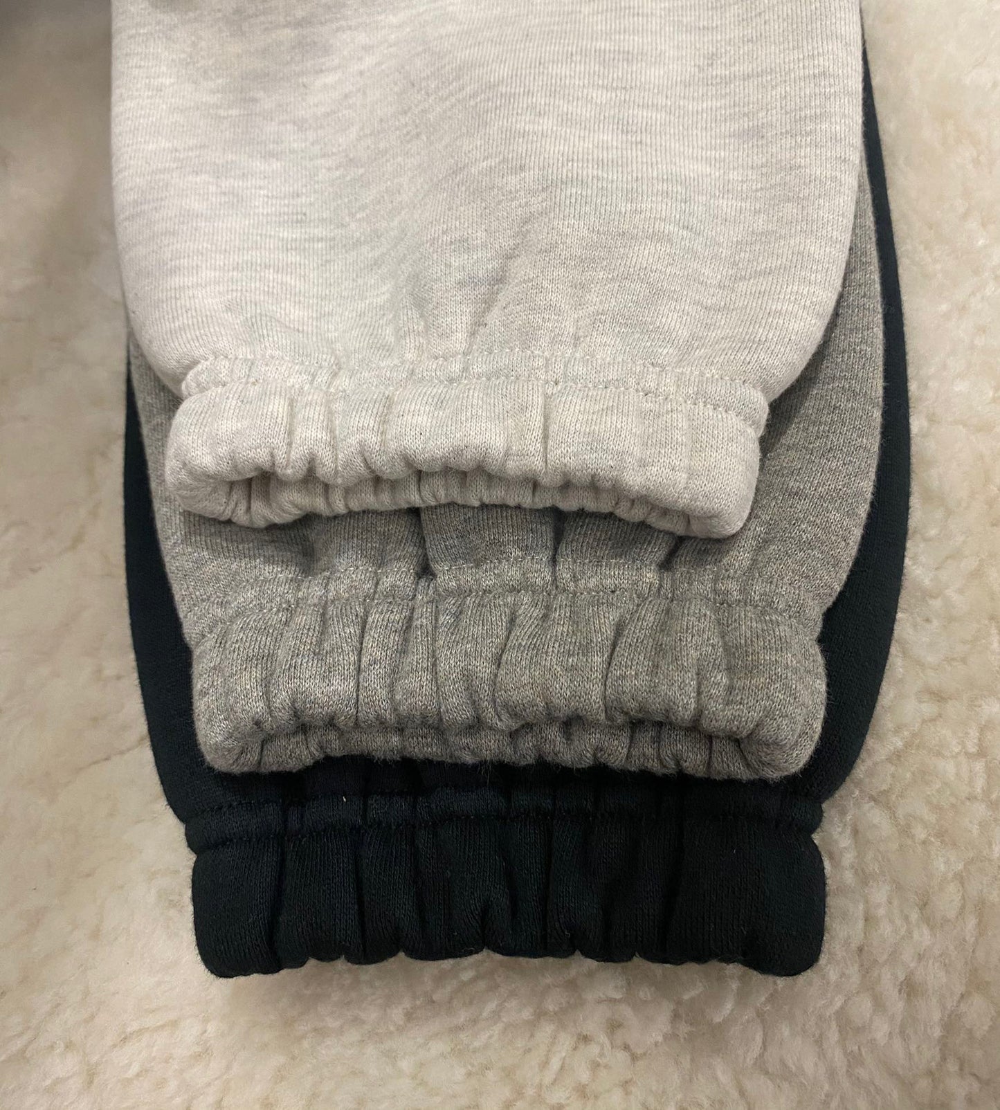 Top ESS **Fog Ankle-Tied Flocking Letter High Street Fleece-lined Loose Casual Sweatpants Trousers