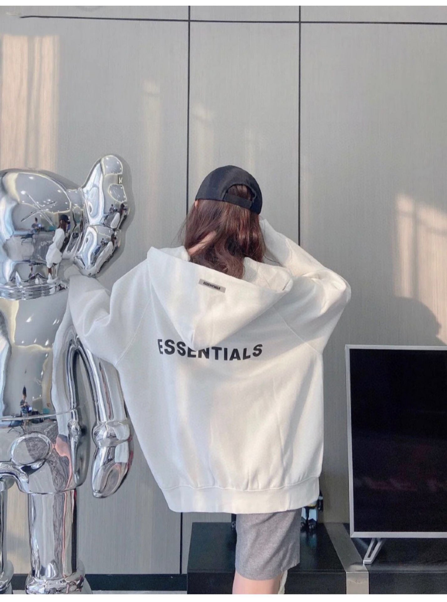 ESS Silicone Letter Zipper with Fleece Lining100% Cotton Hooded Sweater