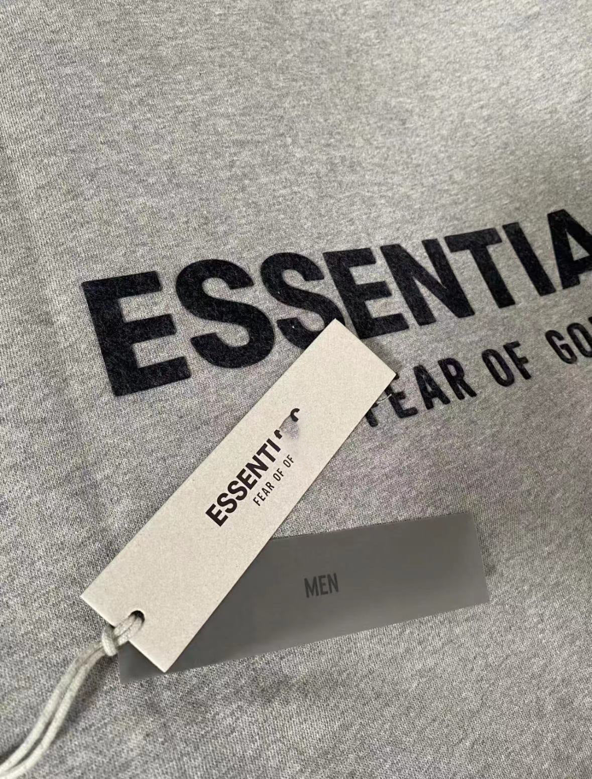 Top ESS Front and Rear Three-Dimensional Flocking Letters 100% Cotton round Neck Loose Couple Short Sleeve T-shirt