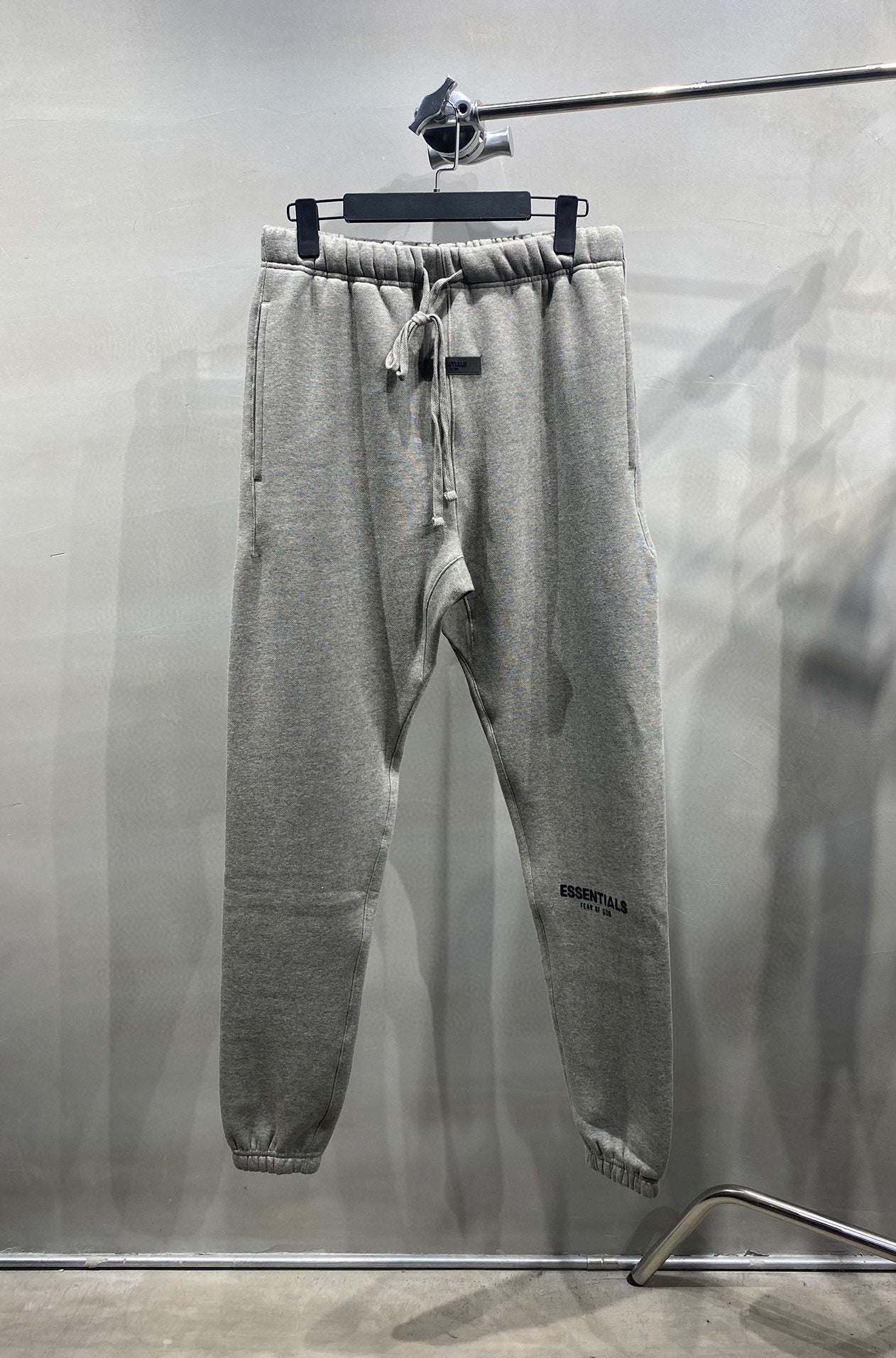 Top ESS **Fog Ankle-Tied Flocking Letter High Street Fleece-lined Loose Casual Sweatpants Trousers