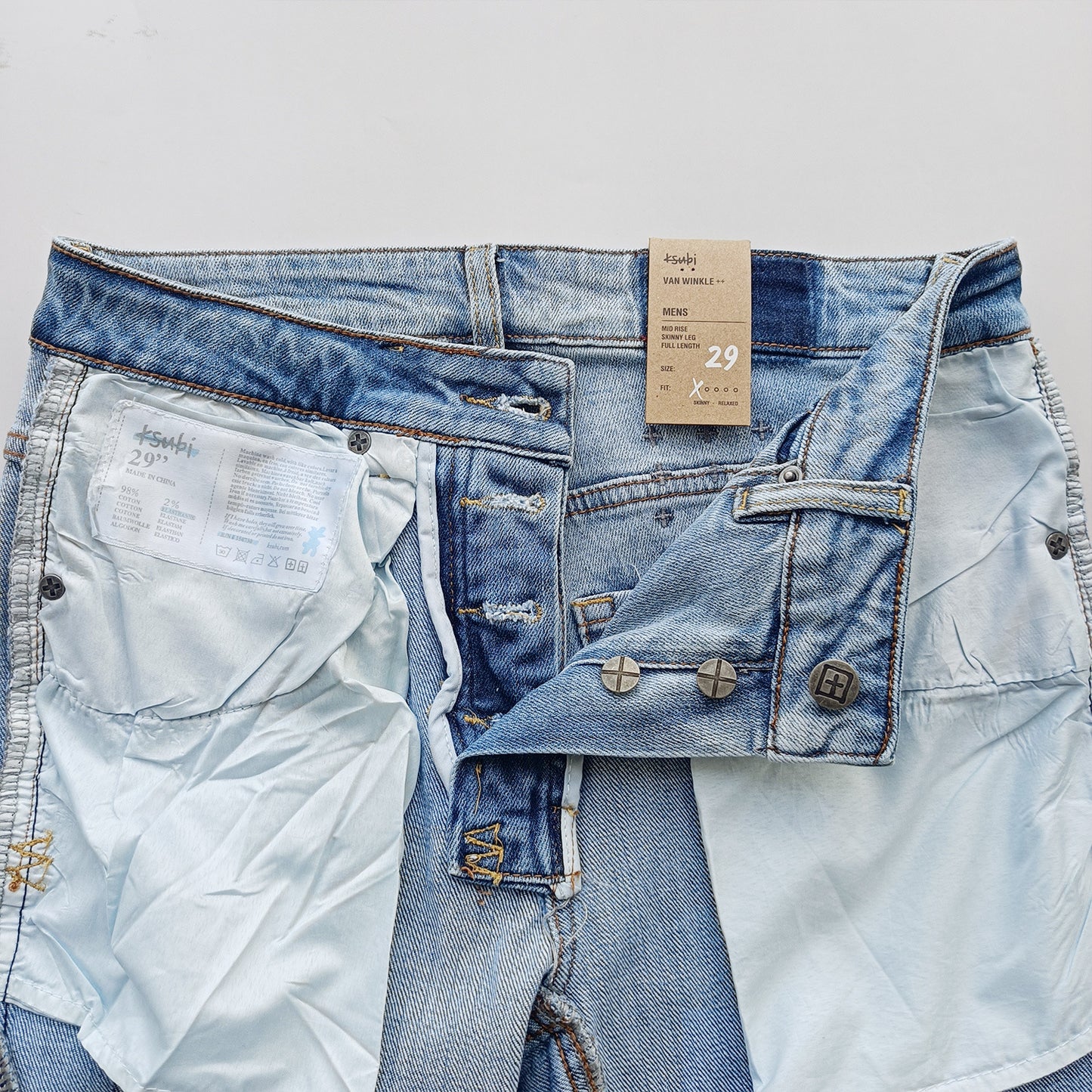 KSB901 Jeans straight-leg Ripped Stretch American High Street Casual Men's Jeans