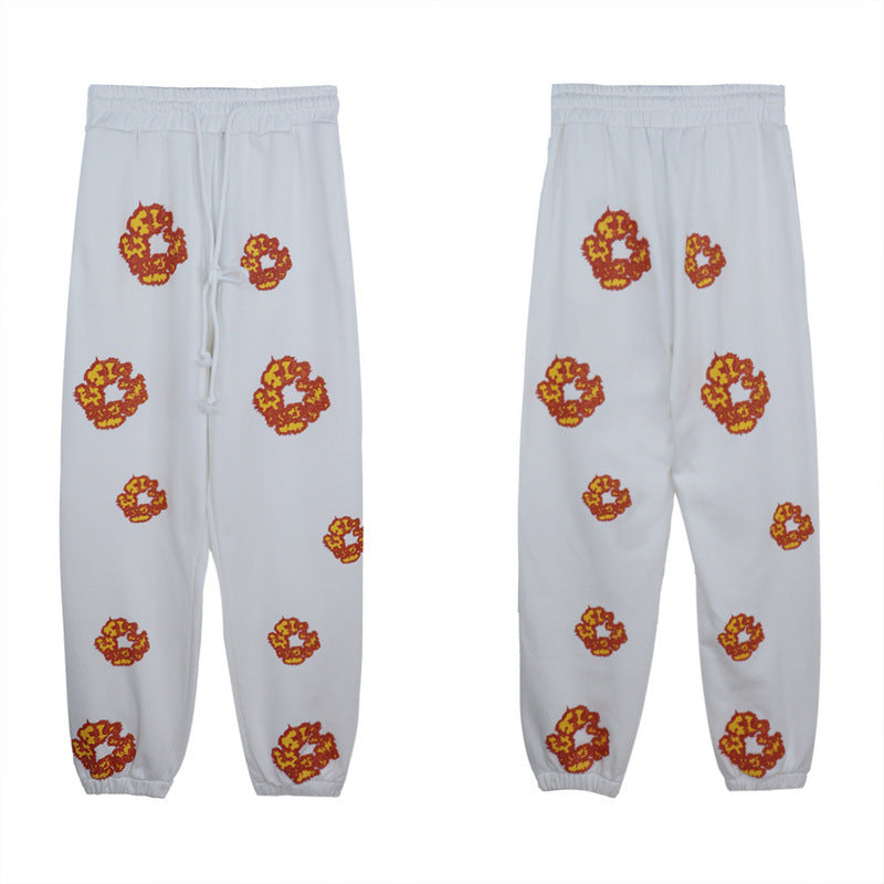 380gsm Denim tears Puff Print Sweatshirt and Sweatpants Casual Hoodie Men's and Women's Sports Suit