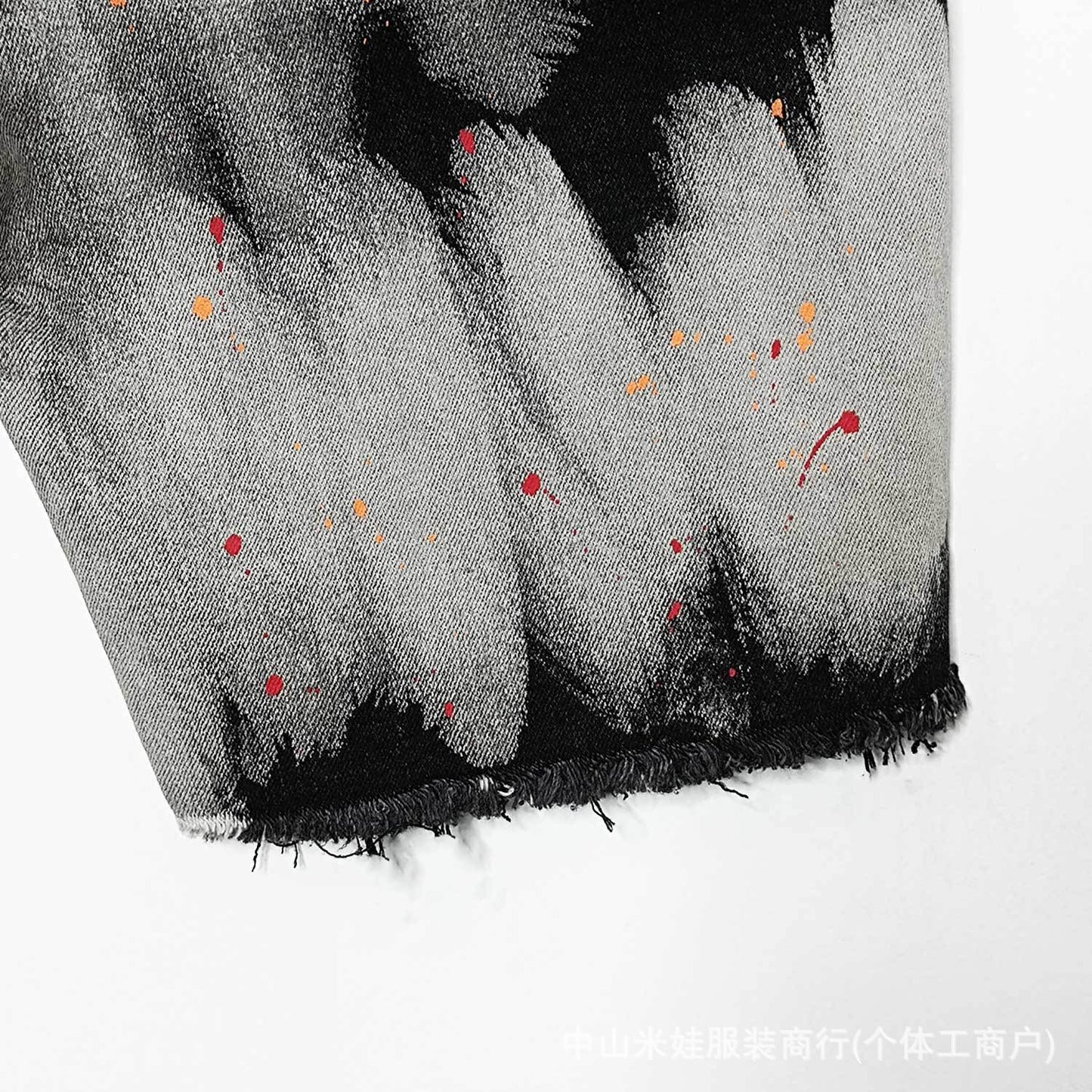 Purple Jeans Splashed Ink Black Jeans