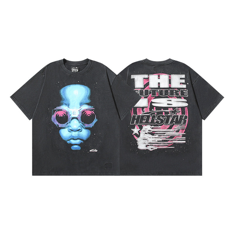 2024 SS Hell starLoose Pullover Short Sleeve T-shirt Green Less