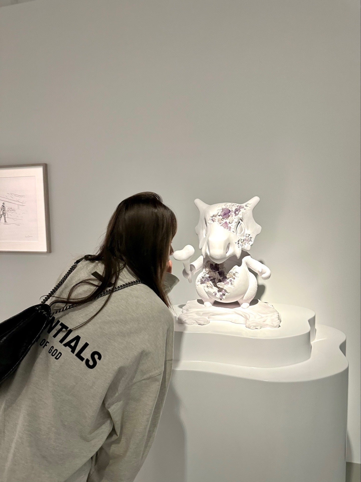 Top Essentials Flocking Letter Crew Neck 100% Cotton Long Sleeve T-shirt Fog Men and Women