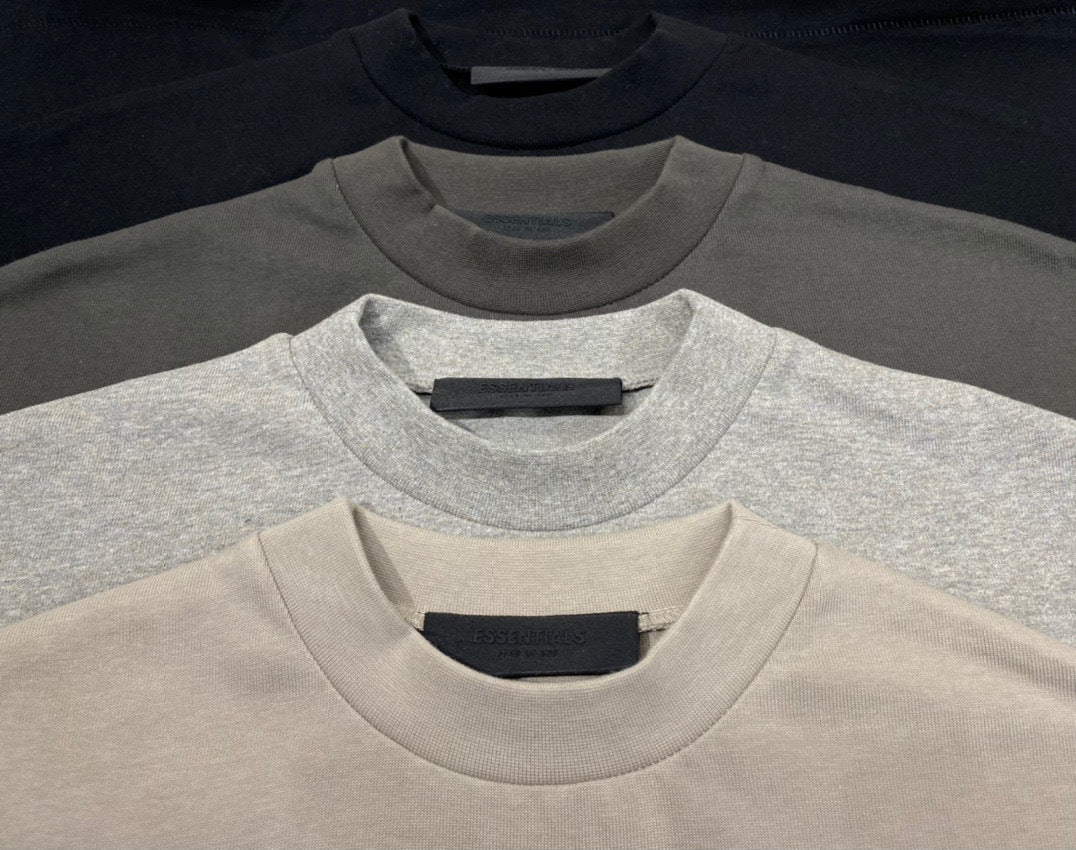 ESS **Half Arc 24ss Spring Silicone Letter 380gsm Heavy Crew Neck 100% Cotton Short Sleeve T-shirt