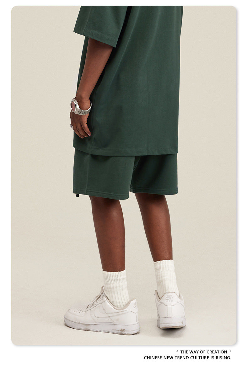 Be Men's 2024 Heavy Fog Teen Fashion Brand Men's Loose Cropped Pants Men's Sports Casual Shorts Summer