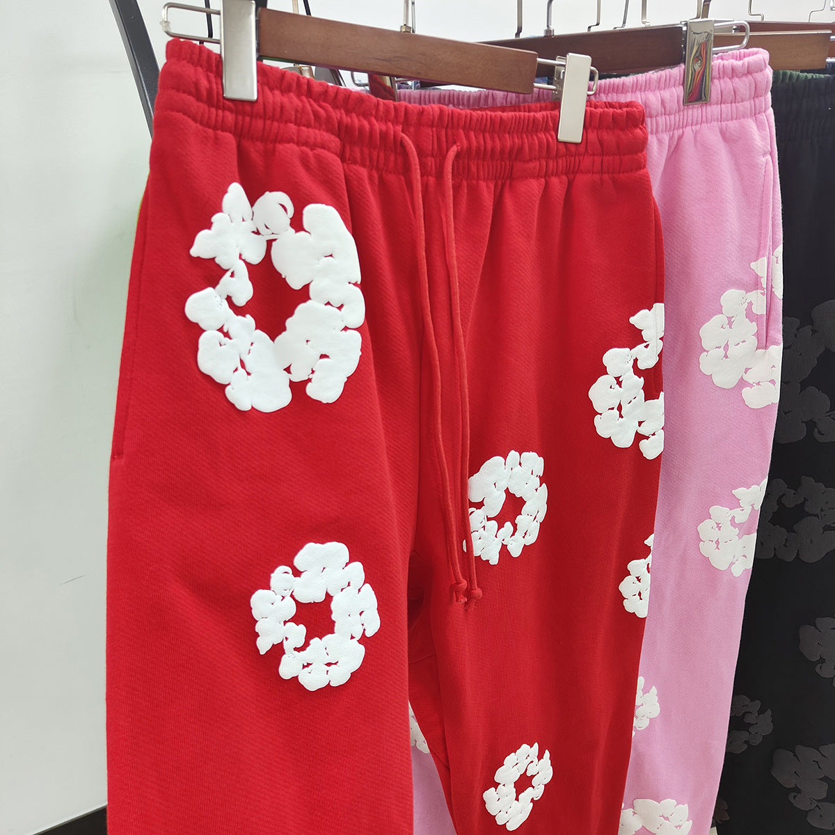 DENIM Puffy Printed 430gsm 100% Cotton Long Pants Sweater for women and men