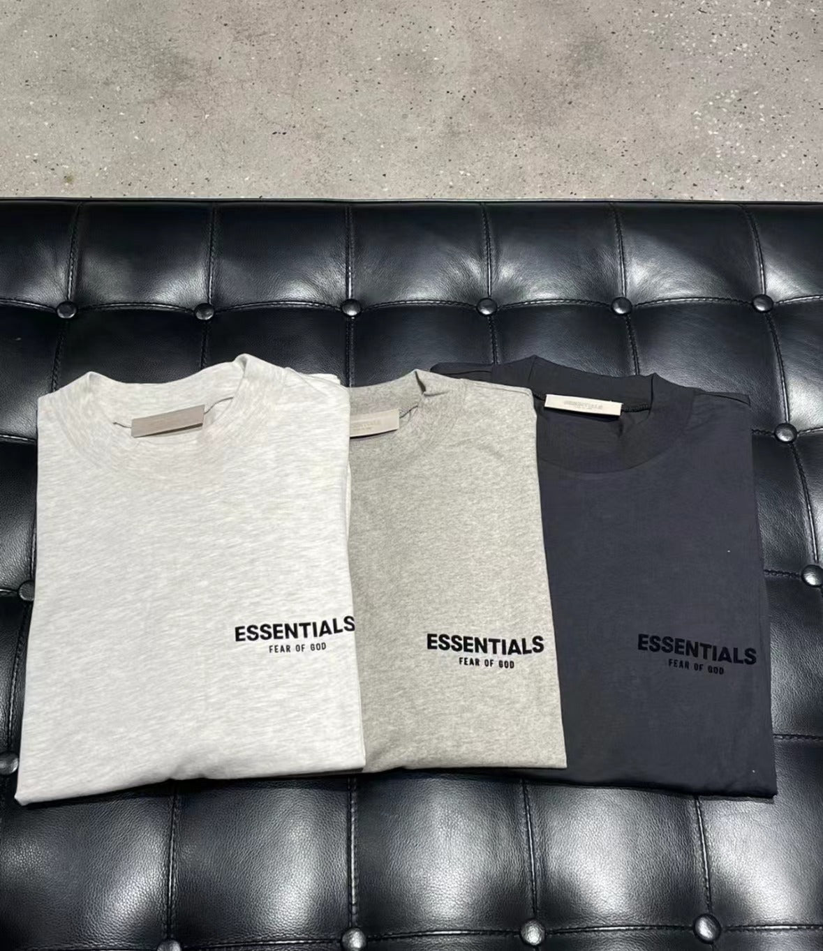 Top ESS Front and Rear Three-Dimensional Flocking Letters 100% Cotton round Neck Loose Couple Short Sleeve T-shirt