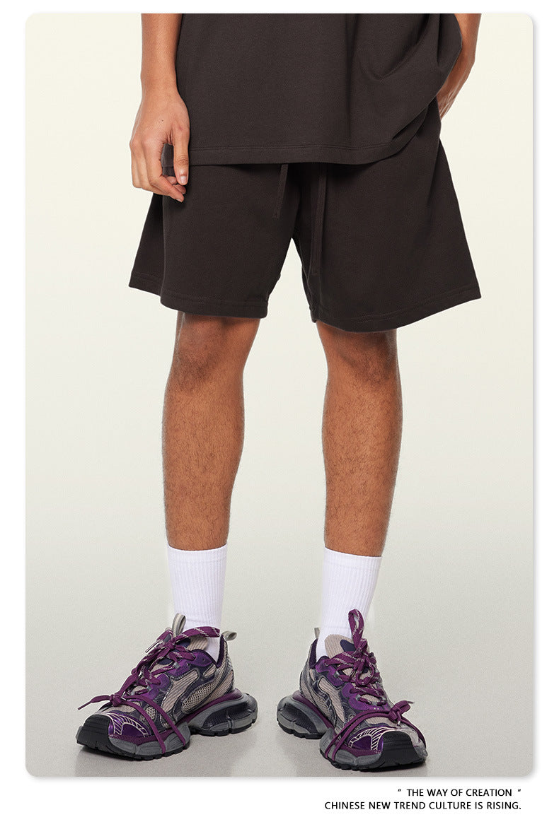 Be Men's 2024 Heavy Fog Teen Fashion Brand Men's Loose Cropped Pants Men's Sports Casual Shorts Summer