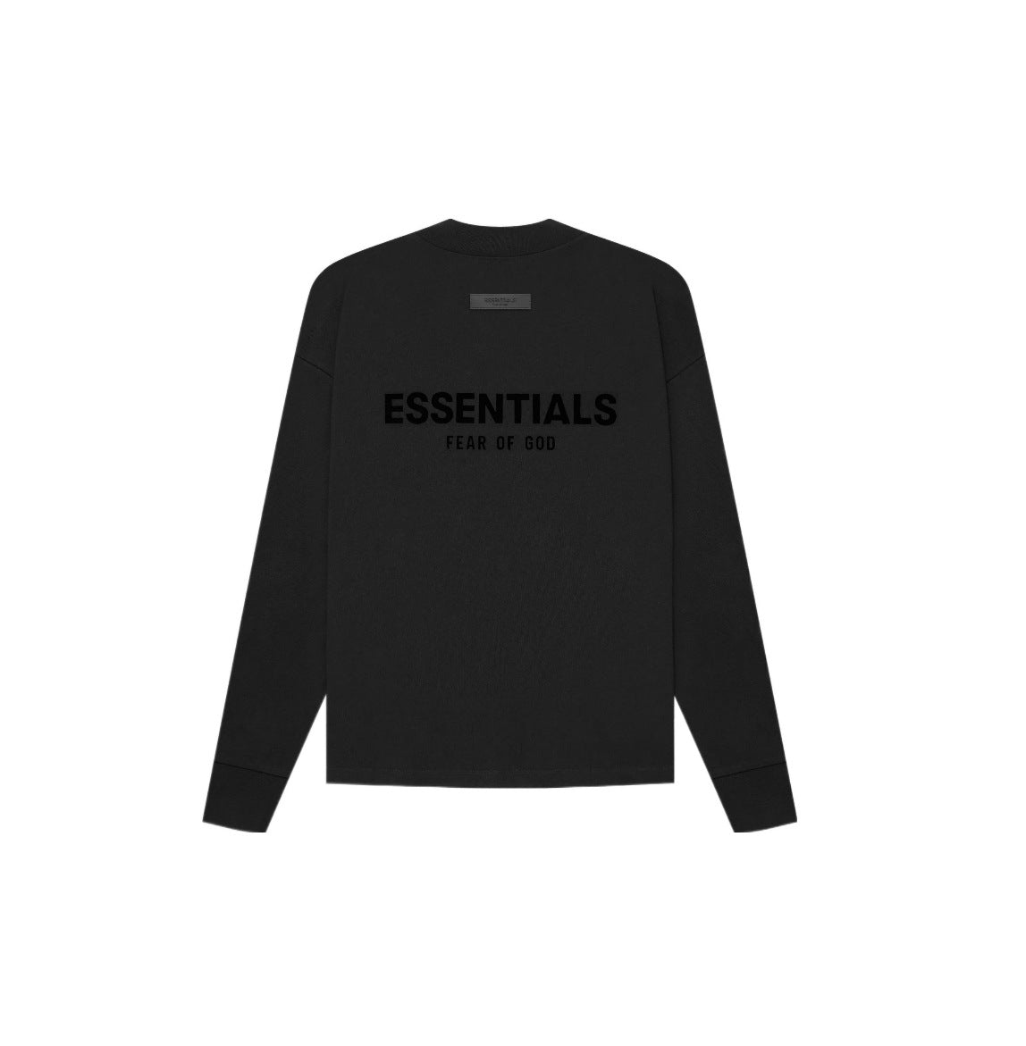 Top Essentials Flocking Letter Crew Neck 100% Cotton Long Sleeve T-shirt Fog Men and Women