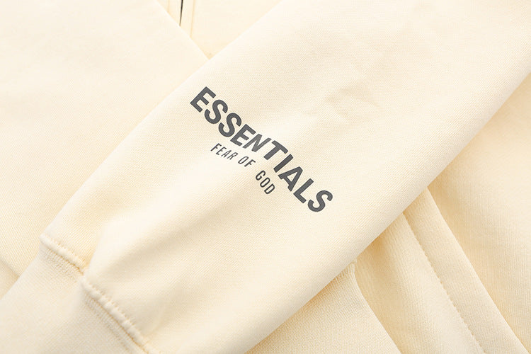 ESS Silicone Letter Zipper with Fleece Lining100% Cotton Hooded Sweater