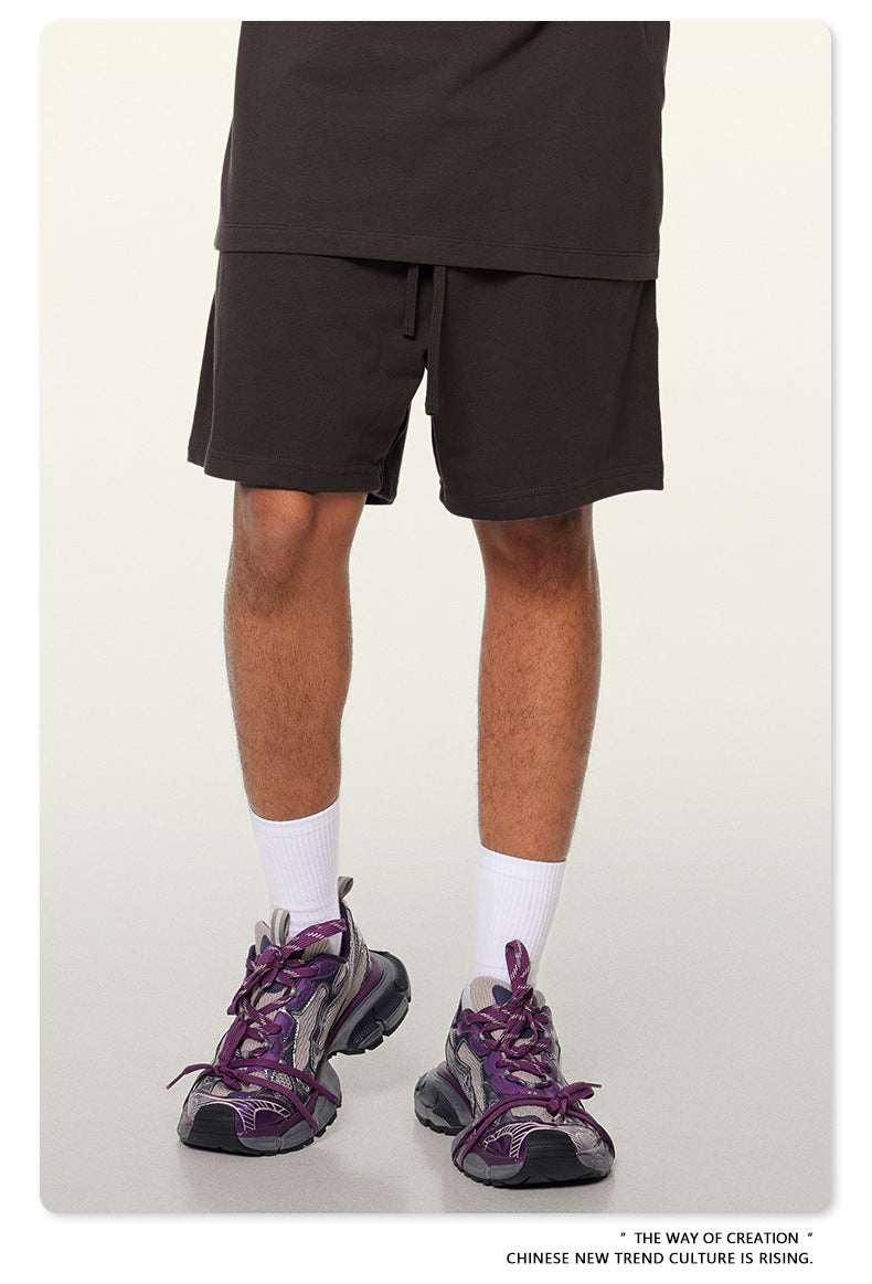 Be Men's 2024 Heavy Fog Teen Fashion Brand Men's Loose Cropped Pants Men's Sports Casual Shorts Summer