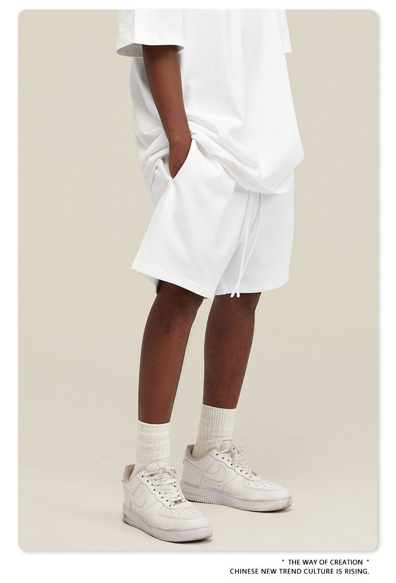 Be Men's 2024 Heavy Fog Teen Fashion Brand Men's Loose Cropped Pants Men's Sports Casual Shorts Summer