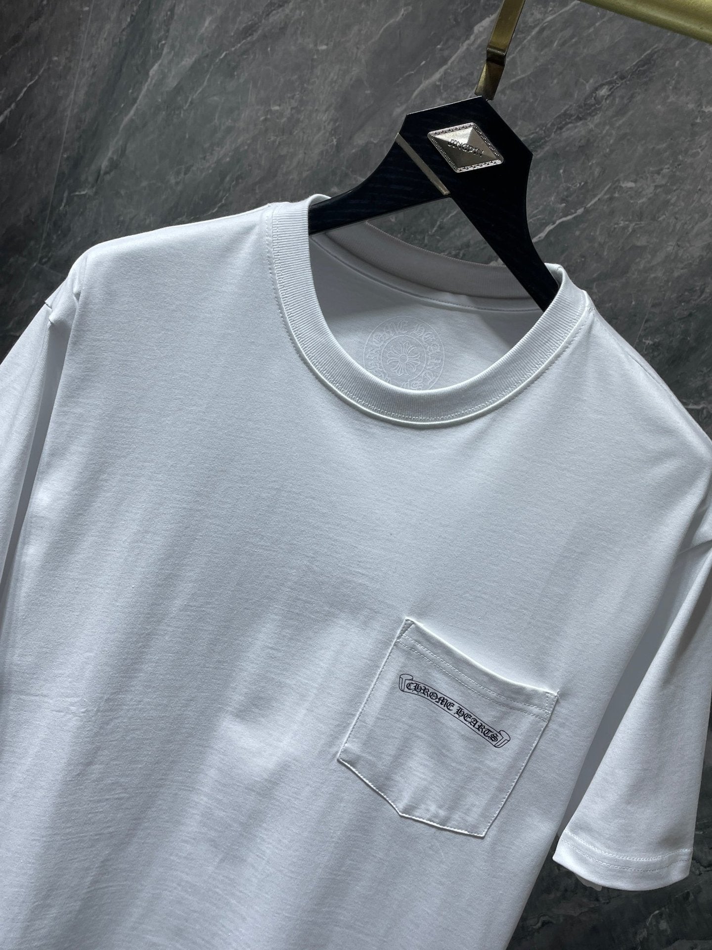 Chrome Hearts Letter Colorful Cross Flower Arm Double Yarn Short Sleeve T-Shirt for Men