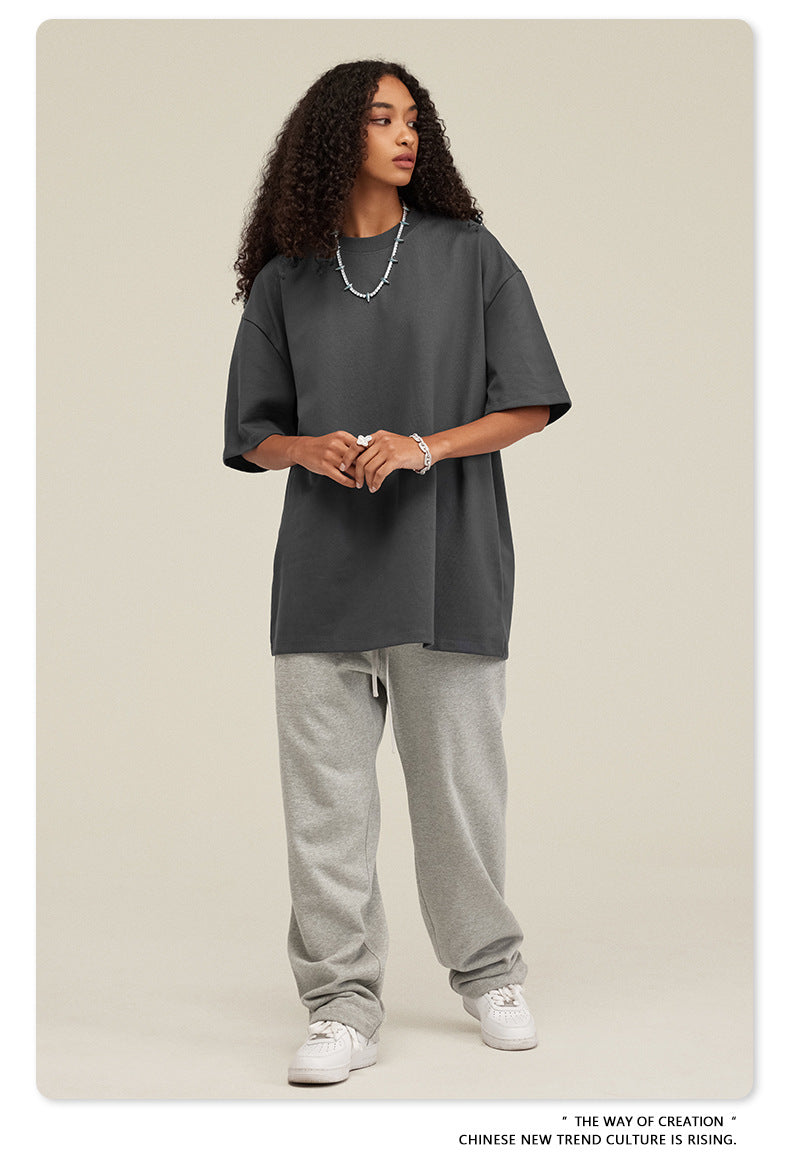 Be Men's 2024 Bashi Cotton T-shirt Heavy Loose Teen Short-Sleeved Men's T Summer Fashion Brand Short Sleeve T-shirt Men's