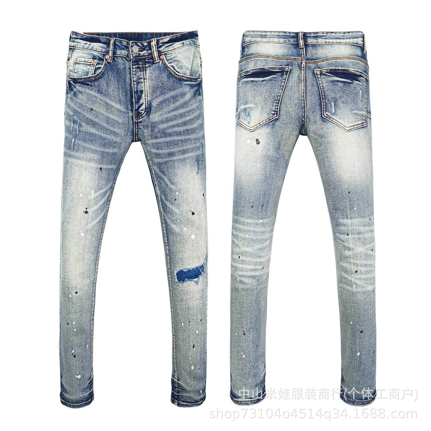 Pp6004 Purple Jeans Splash-Ink Jeans