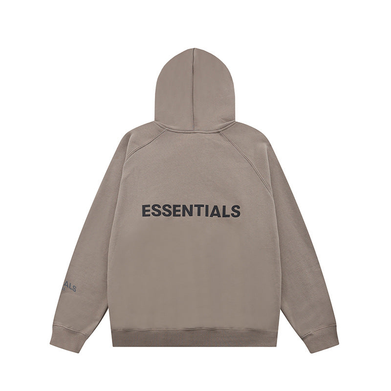 ESS Silicone Letter Zipper with Fleece Lining100% Cotton Hooded Sweater