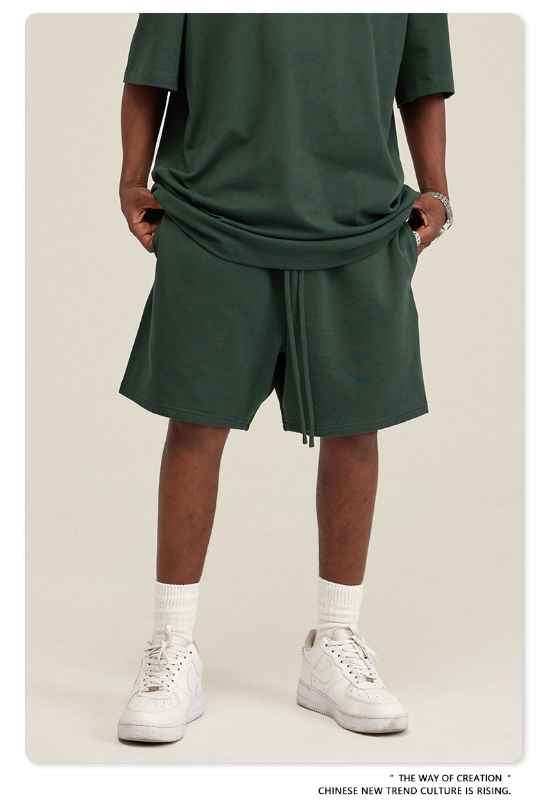 Be Men's 2024 Heavy Fog Teen Fashion Brand Men's Loose Cropped Pants Men's Sports Casual Shorts Summer