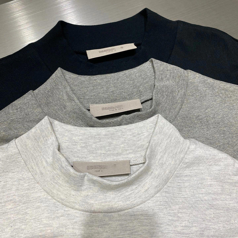 Top Essentials Flocking Letter Crew Neck 100% Cotton Long Sleeve T-shirt Fog Men and Women