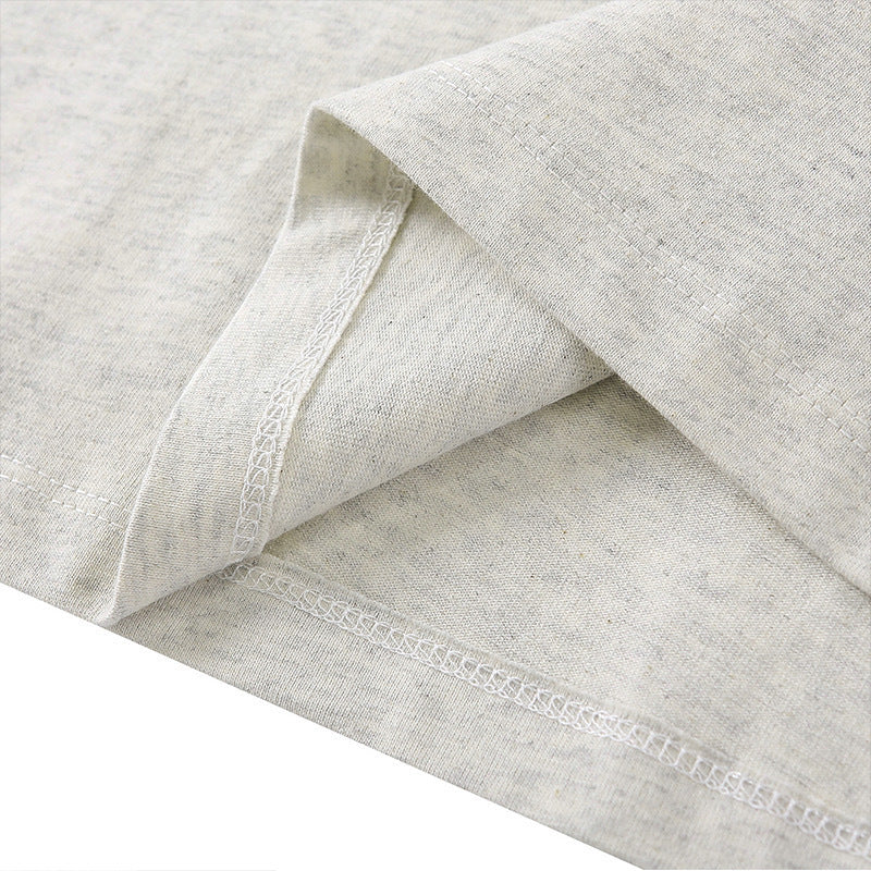 Top ESS Front and Rear Three-Dimensional Flocking Letters 100% Cotton round Neck Loose Couple Short Sleeve T-shirt