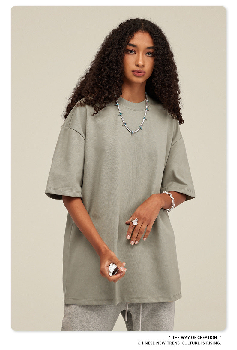 Be Men's 2024 Bashi Cotton T-shirt Heavy Loose Teen Short-Sleeved Men's T Summer Fashion Brand Short Sleeve T-shirt Men's