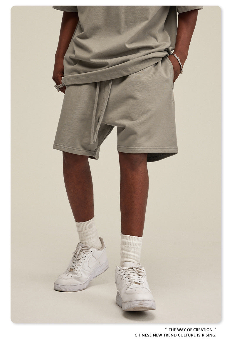 Be Men's 2024 Heavy Fog Teen Fashion Brand Men's Loose Cropped Pants Men's Sports Casual Shorts Summer