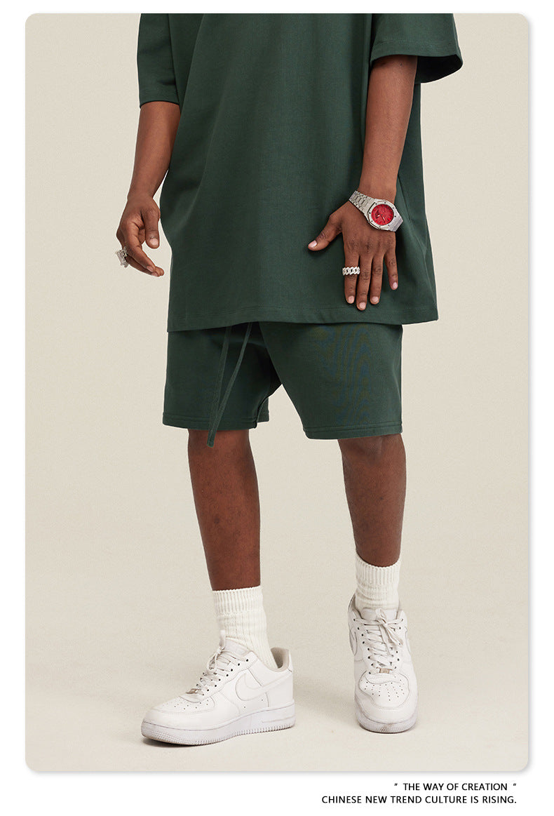 Be Men's 2024 Heavy Fog Teen Fashion Brand Men's Loose Cropped Pants Men's Sports Casual Shorts Summer