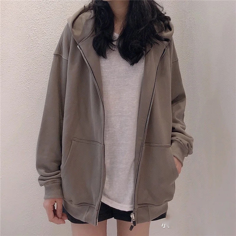 ESS Silicone Letter Zipper with Fleece Lining100% Cotton Hooded Sweater