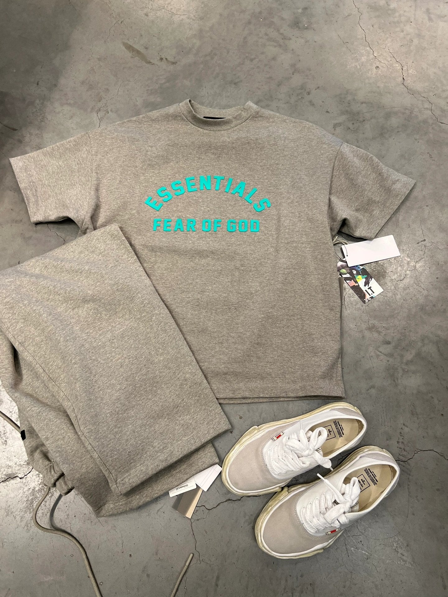 ESS **Half Arc 24ss Spring Silicone Letter 380gsm Heavy Crew Neck 100% Cotton Short Sleeve T-shirt