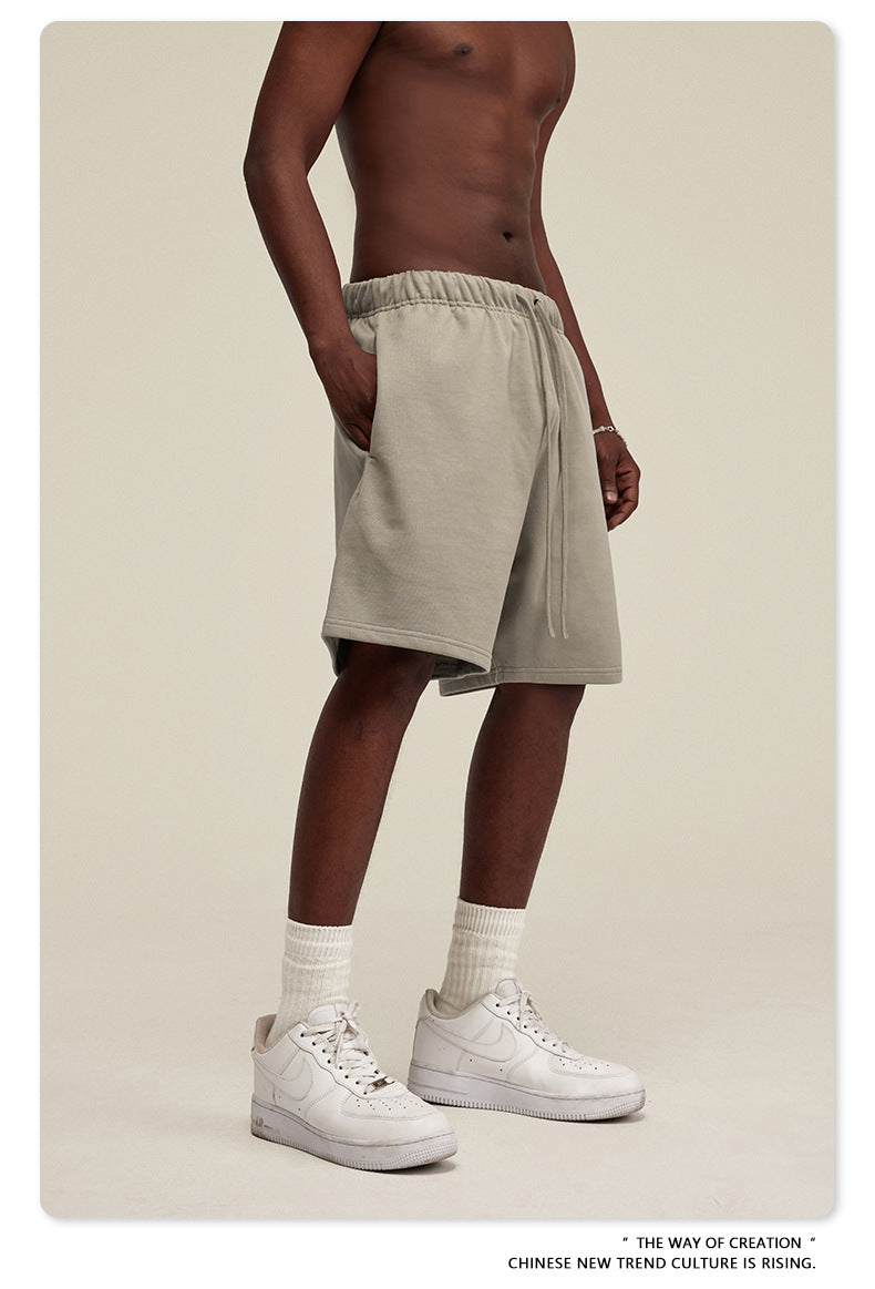 Be Men's 2024 Heavy Fog Teen Fashion Brand Men's Loose Cropped Pants Men's Sports Casual Shorts Summer