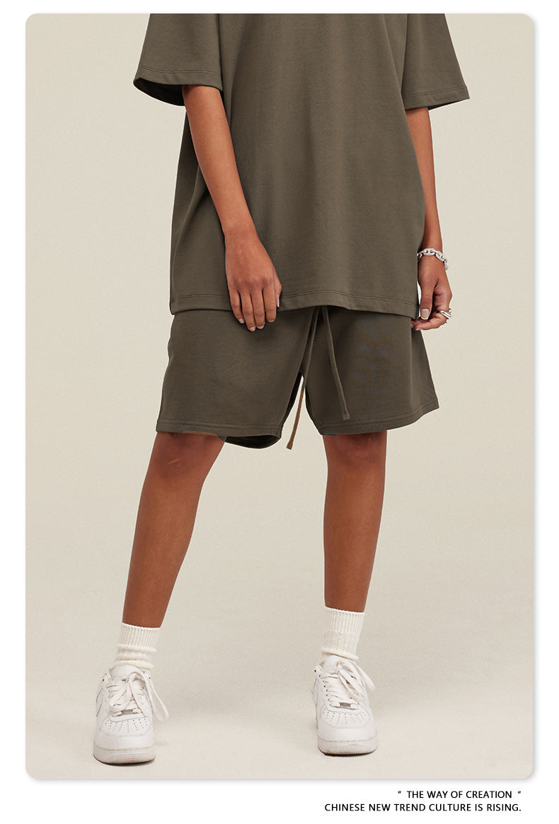 Be Men's 2024 Heavy Fog Teen Fashion Brand Men's Loose Cropped Pants Men's Sports Casual Shorts Summer