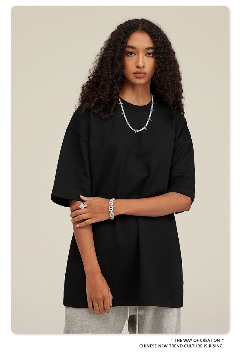 Be Men's 2024 Bashi Cotton T-shirt Heavy Loose Teen Short-Sleeved Men's T Summer Fashion Brand Short Sleeve T-shirt Men's