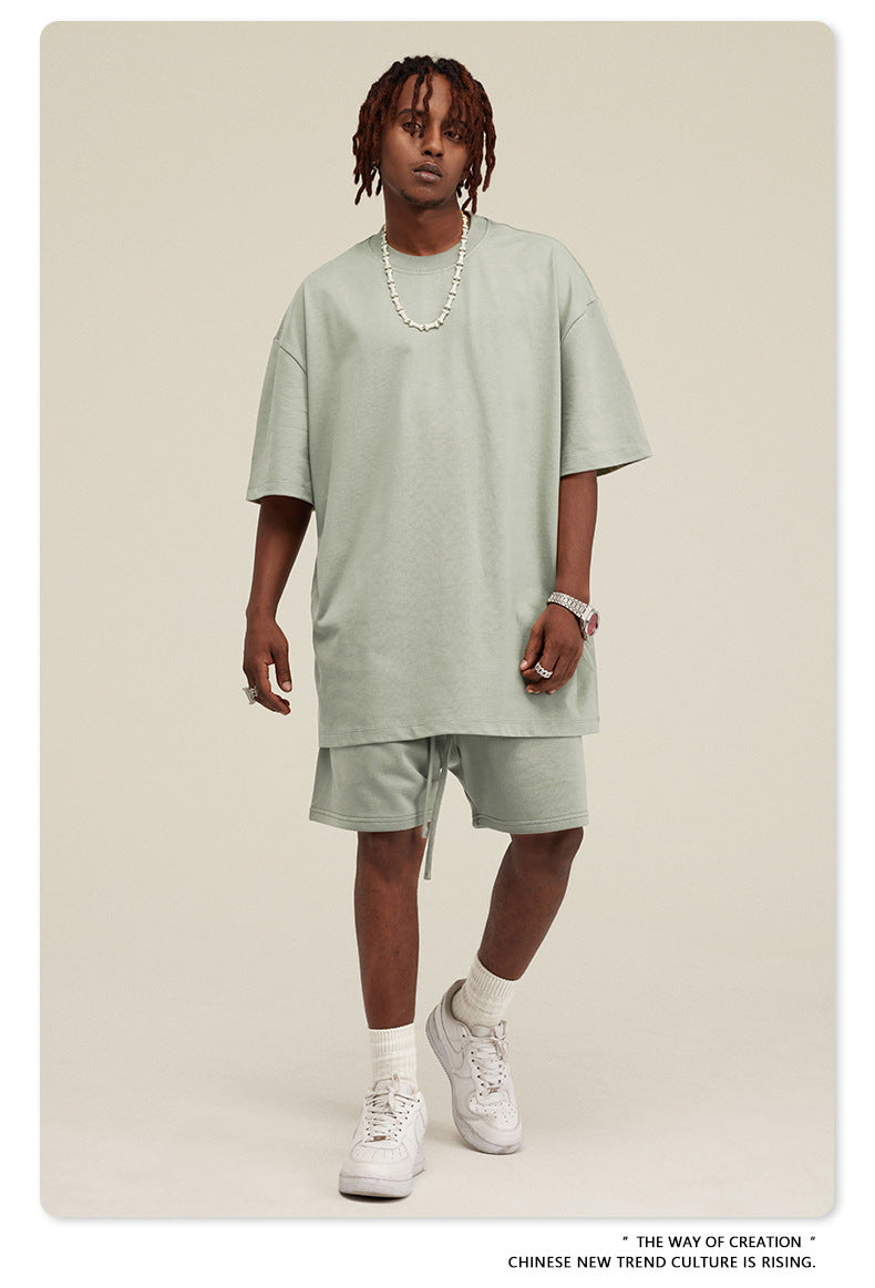 Be Men's 2024 Heavy Fog Teen Fashion Brand Men's Loose Cropped Pants Men's Sports Casual Shorts Summer