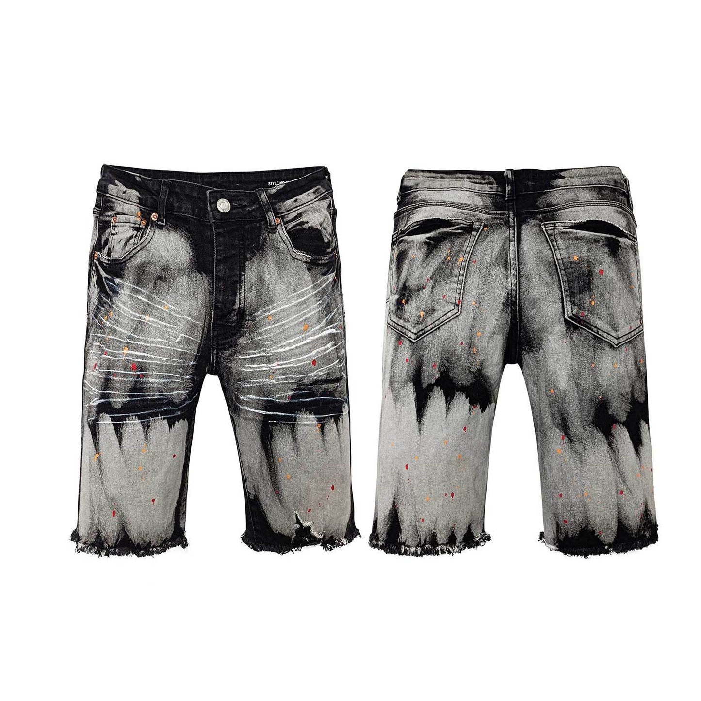 Purple Jeans Splashed Ink Black Jeans